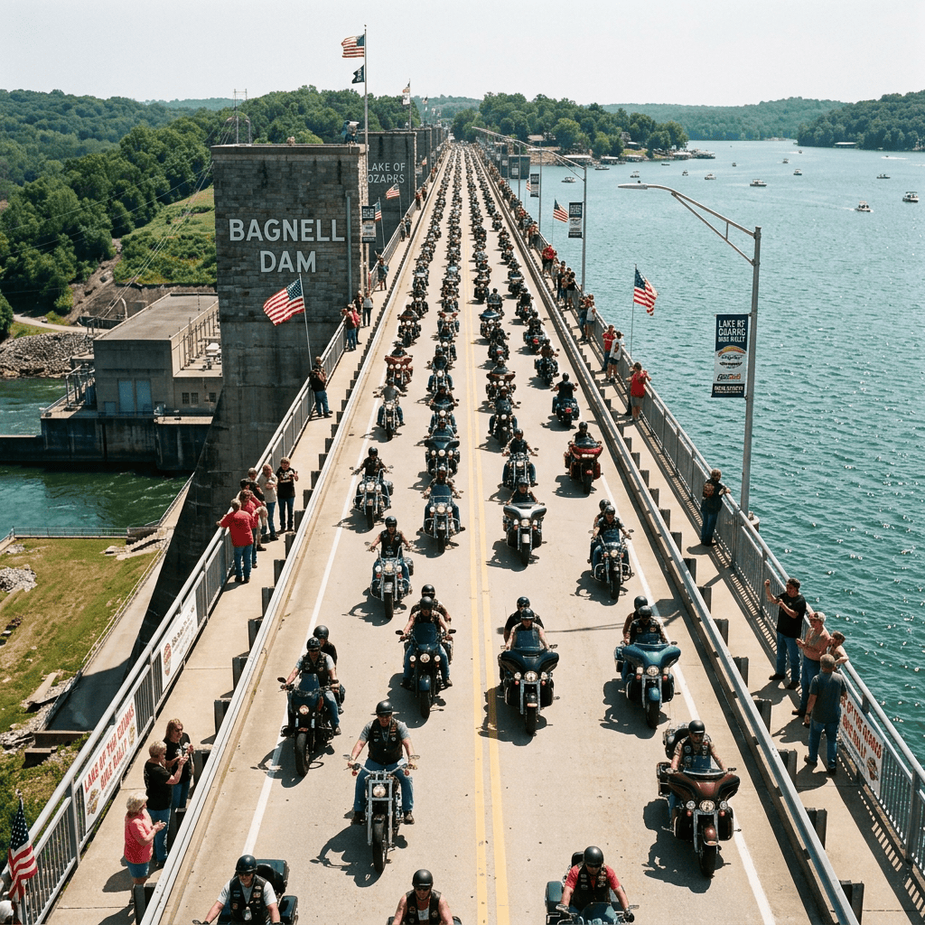 Motorcycle rally at Bagnell Dam